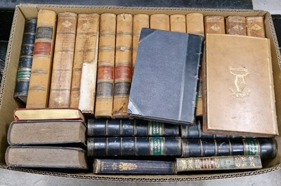 Lot 596 - Box - assorted leather bound books to include '...