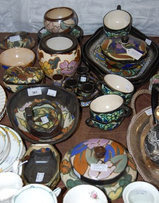 Lot 383 - A collection of assorted Gouda pottery