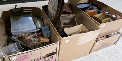 Lot 607 - Four boxes - assorted clock and watch...