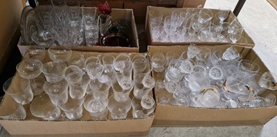 Lot 627 - Four boxes - assorted glassware.