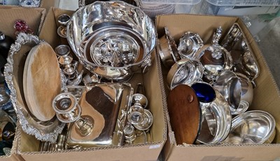 Lot 632 - Two boxes - assorted electroplated ware.