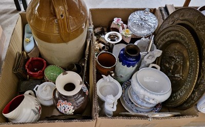 Lot 635 - Two boxes - assorted household ceramics,...