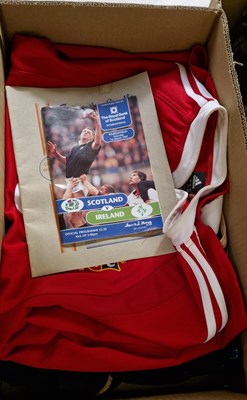 Lot 637 - Box - Rugby Memorabilia to include 2005 Lion's...