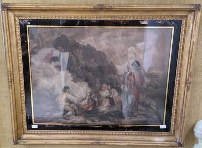 Lot 686 - After George Morland  
Figures by a fire...