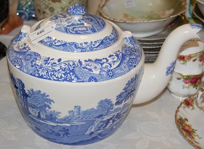 Lot 389 - An oversized Spode Italian pattern tea kettle...