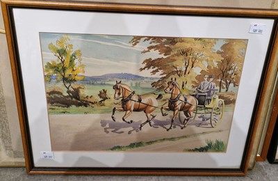 Lot 714 - Colin H. Dilly  
Coaching scene 
watercolour,...