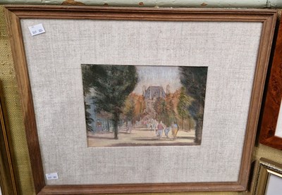 Lot 728 - John Kinglsey Cook 
The Louvre, with autumn...