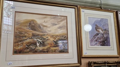 Lot 733 - R. McPhail 
Ptarmigan in mountain landscape...