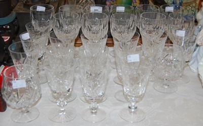 Lot 393 - A collection of assorted cut glass ware