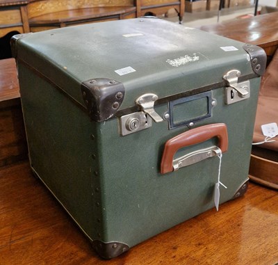 Lot 766 - A 20th century flight helmet in green, in...