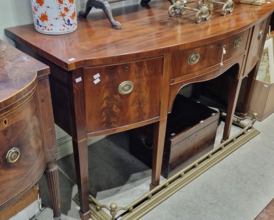 Lot 775 - A 19th century mahogany bowfront sideboard,...