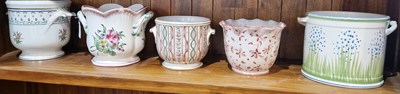 Lot 781 - Five assorted ceramic cache pots.