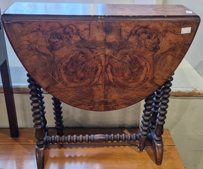 Lot 805 - A late 19th century walnut and boxwood lined...