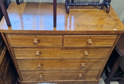 Lot 803 - A Victorian blondewood chest of two short over...