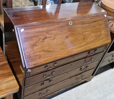 Lot 821 - A 19th century mahogany fall front bureau,...