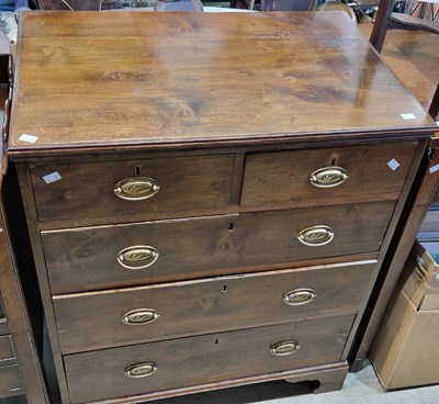 Lot 825 - A George III style stained wood chest of two...