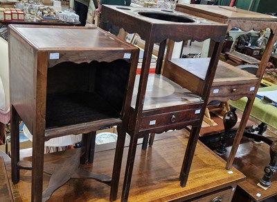 Lot 828 - A mahogany bedside locker with open recess,...