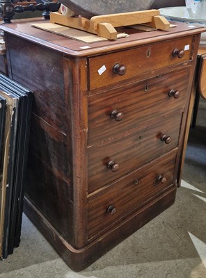 Lot 833 - A Victorian mahogany chest of four drawers, 81....