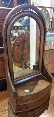 Lot 843 - A mahogany dressing table mirror with arch...