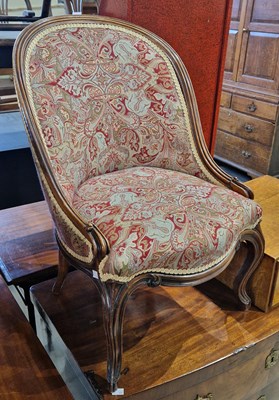 Lot 876 - A late 19th century mahogany upholstered side...