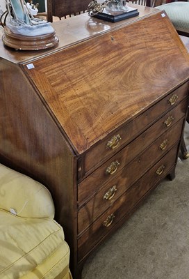 Lot 885 - A George III mahogany bureau, 99cm wide x...