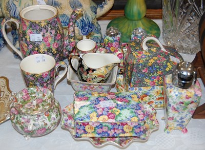 Lot 408 - A collection of assorted Chintz pattern table...