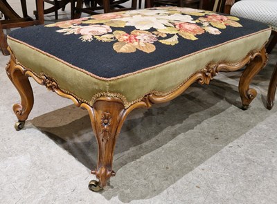 Lot 902 - A Victorian walnut needlework upholstered...