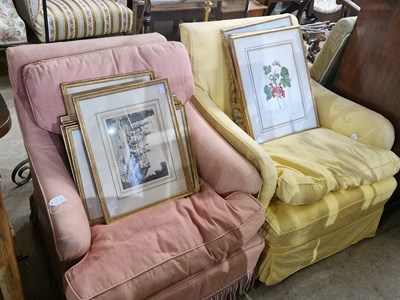 Lot 914 - Two country house armchairs, one upholstered...