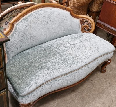 Lot 920 - A Victorian mahogany bedroom sofa, of small...