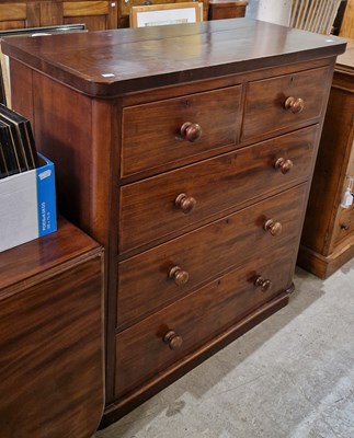 Lot 925 - A Victorian mahogany chest of two short over...