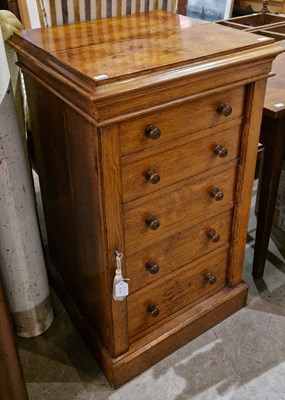 Lot 926 - A Victorian oak Wellington chest, stamped...