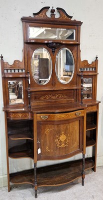 Lot 931 - A late Victorian rosewood and marquetry inlaid...