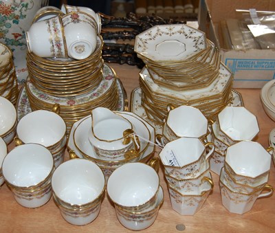 Lot 416 - A Wedgwood white and gilt octagonal shaped...