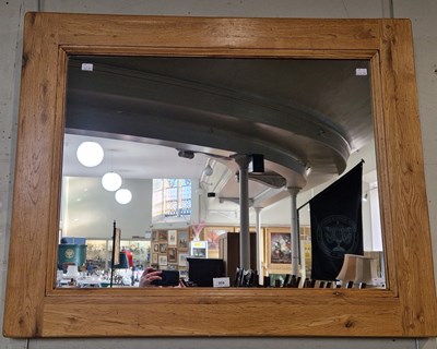 Lot 959 - An oak rectangular wall mirror, 80cm x 100cm.