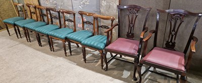 Lot 962 - A set of seven Victorian rosewood balloon back...