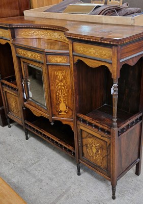 Lot 967 - A late Victorian rosewood and marquetry inlaid...