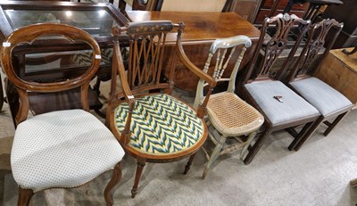 Lot 988 - Five assorted chairs to include an Edwardian...