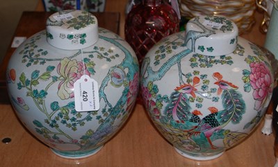 Lot 420 - A pair of decorative Chinese style porcelain...