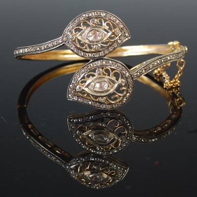 Lot 306B - An Indian yellow and white metal diamond set...