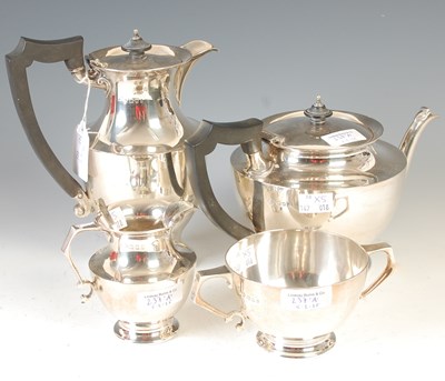 Lot 237A - A London silver four piece tea set, gross...