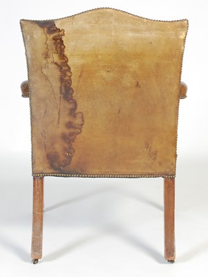 Lot 90 - A George III mahogany Gainsborough chair, the...