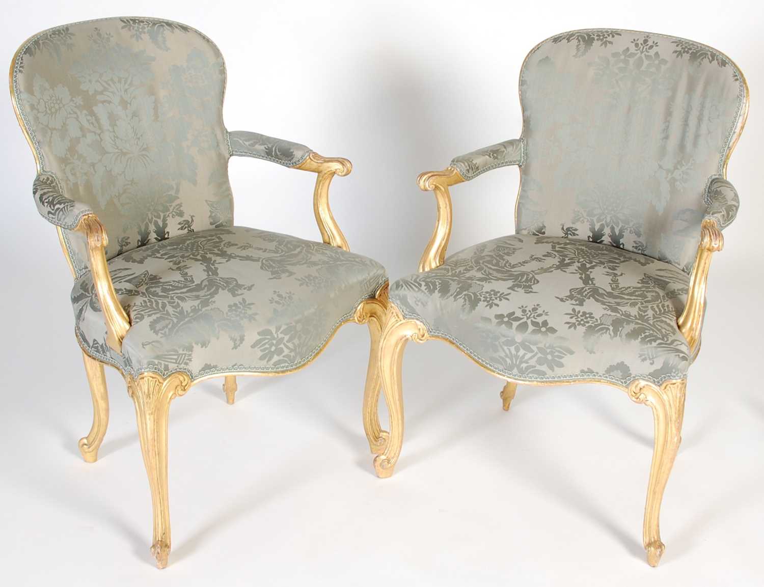 Lot 8 - A pair of late 18th/ 19th century giltwood...