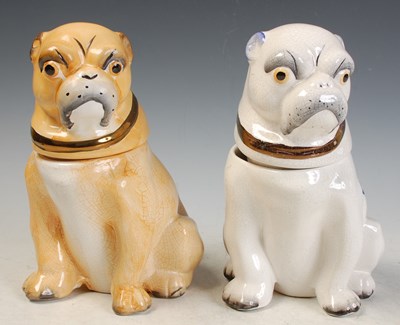 Lot 17 - A pair of novelty pottery storage jars and...