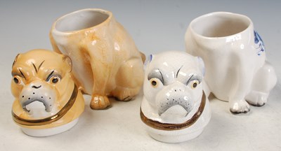 Lot 17 - A pair of novelty pottery storage jars and...