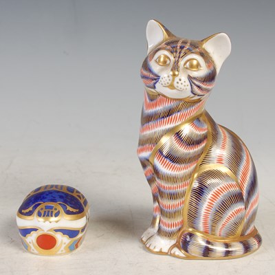 Lot 24 - A Royal Crown Derby figure of a seated cat,...