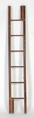 Lot 15 - A mahogany, leather and brass studded folding...
