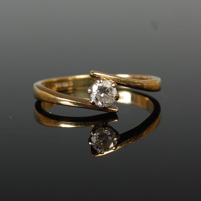 Lot 51 - An 18ct gold solitaire diamond ring, size Q,...