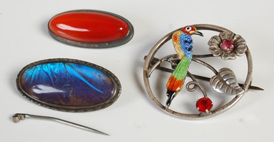 Lot 81 - A vintage Stirling silver, enamel and gem set...