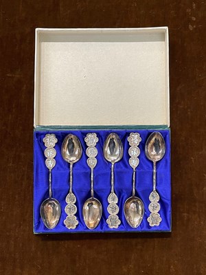 Lot 142A - A box of six Chinese silver teaspoons.