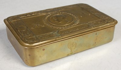 Lot 95 - Militaria Interest - a 1914 Christmas tin,...